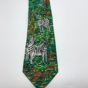 Addiction Silk Zebra Safari Themed Tie